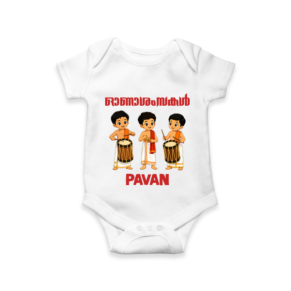 Chenda Melam Kids Romper - WHITE - New Born (Chest 14")