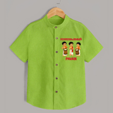 Chenda Melam Kids Shirt - LIME GREEN - 0 - 6 Months Old (Chest 23")