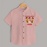 Chenda Melam Kids Shirt - PEACH - 0 - 6 Months Old (Chest 23")