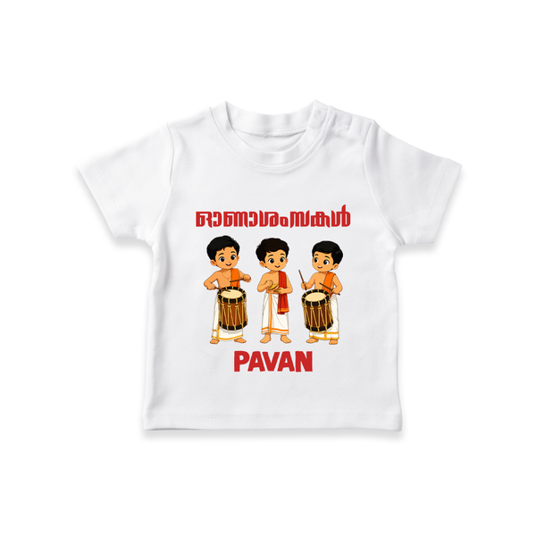 Chenda Melam Kids T Shirt - WHITE - 0-5 Months Old (Chest 17")
