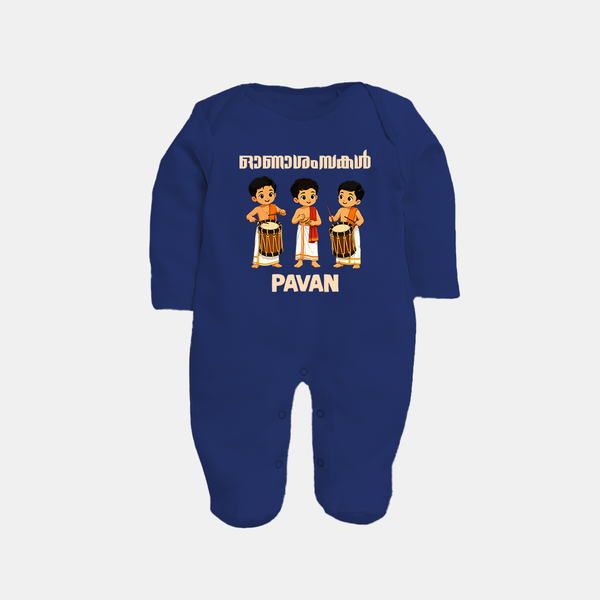 Chenda Melam Kids Full Body Suit - NAVY BLUE - New Born (Chest 7.5")