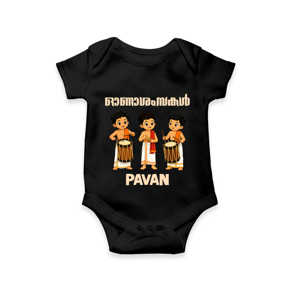 Chenda Melam Kids Romper - BLACK - New Born (Chest 14")