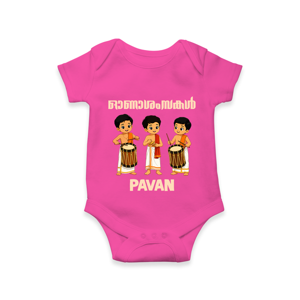 Chenda Melam Kids Romper - HOT PINK - New Born (Chest 14")