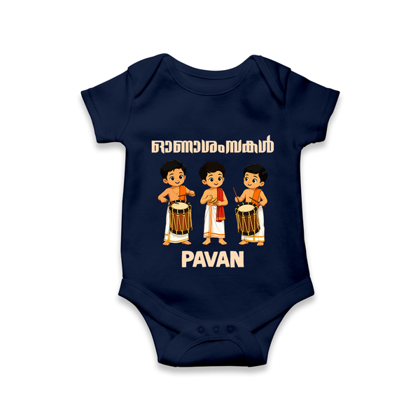 Chenda Melam Kids Romper - NAVY BLUE - New Born (Chest 14")