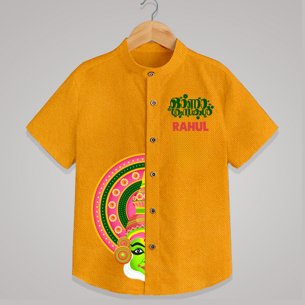 Kathakali Half Face Shirt - CHROME YELLOW - 0 - 6 Months Old (Chest 23")