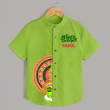 Kathakali Half Face Shirt - LIME GREEN - 0 - 6 Months Old (Chest 23")