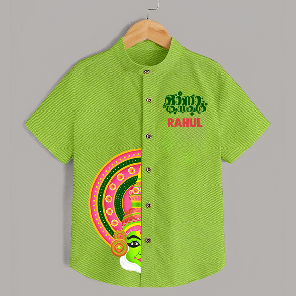 Kathakali Half Face Shirt - LIME GREEN - 0 - 6 Months Old (Chest 23")