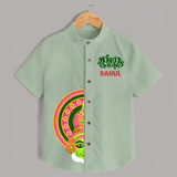 Kathakali Half Face Shirt - MINT GREEN - 0 - 6 Months Old (Chest 23")