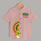 Kathakali Half Face Shirt - PEACH - 0 - 6 Months Old (Chest 23")