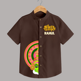 Kathakali Half Face Shirt - CHOCOLATE BROWN - 0 - 6 Months Old (Chest 23")