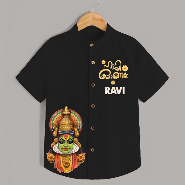 Classic Kathakali Portrait Shirt - BLACK - 0 - 6 Months Old (Chest 23")