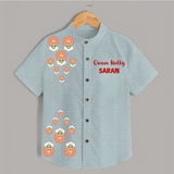 Kathakali Motif Trail Shirt - ARCTIC BLUE - 0 - 6 Months Old (Chest 23")