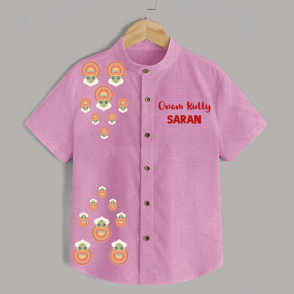 Kathakali Motif Trail Shirt - BABY PINK - 0 - 6 Months Old (Chest 23")
