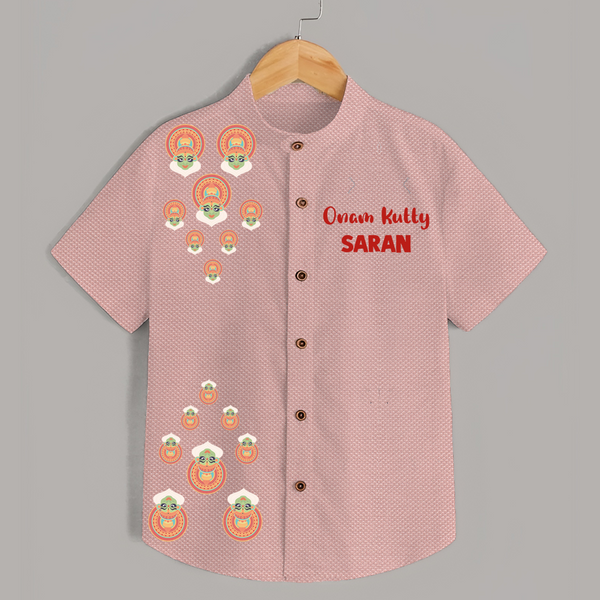 Kathakali Motif Trail Shirt - PEACH - 0 - 6 Months Old (Chest 23")