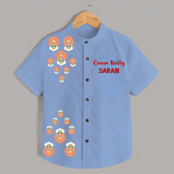 Kathakali Motif Trail Shirt - SKY BLUE - 0 - 6 Months Old (Chest 23")