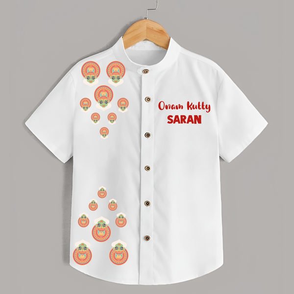Kathakali Motif Trail Shirt - WHITE - 0 - 6 Months Old (Chest 23")