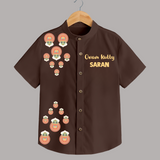 Kathakali Motif Trail Shirt - CHOCOLATE BROWN - 0 - 6 Months Old (Chest 23")