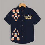 Kathakali Motif Trail Shirt - NAVY BLUE - 0 - 6 Months Old (Chest 23")