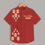 Kathakali Motif Trail Shirt - RED - 0 - 6 Months Old (Chest 23")