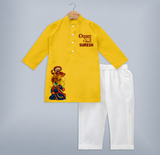 Kathakali & Theyyam Heritage Kurta - CHROME YELLOW - 3 - 6 Months Old (Chest 24", Kurta Length 14'', Waist 19", Pant Length 14")