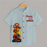 Kathakali & Theyyam Heritage Shirt - ARCTIC BLUE - 0 - 6 Months Old (Chest 23")