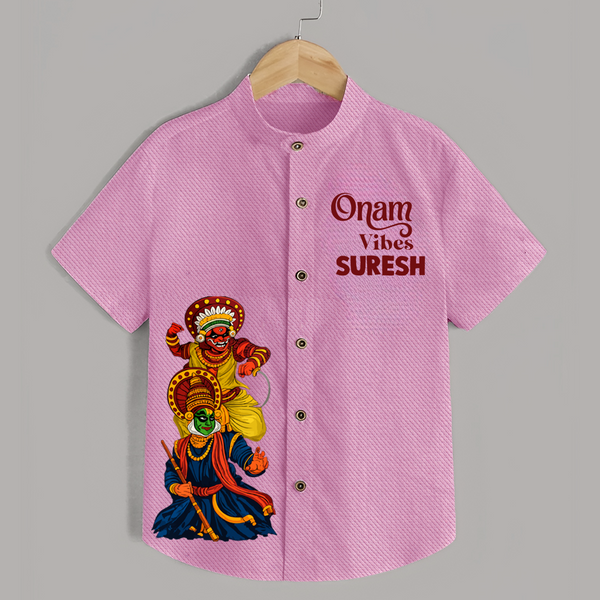 Kathakali & Theyyam Heritage Shirt - BABY PINK - 0 - 6 Months Old (Chest 23")