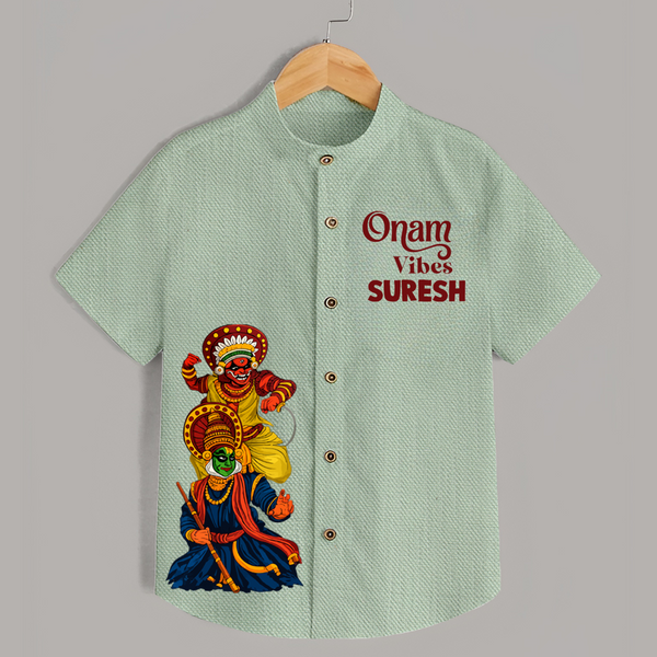 Kathakali & Theyyam Heritage Shirt - MINT GREEN - 0 - 6 Months Old (Chest 23")