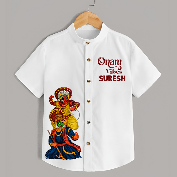 Kathakali & Theyyam Heritage Shirt - WHITE - 0 - 6 Months Old (Chest 23")