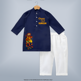 Kathakali & Theyyam Heritage Kurta - NAVY BLUE - 3 - 6 Months Old (Chest 24", Kurta Length 14'', Waist 19", Pant Length 14")