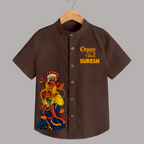 Kathakali & Theyyam Heritage Shirt - CHOCOLATE BROWN - 0 - 6 Months Old (Chest 23")
