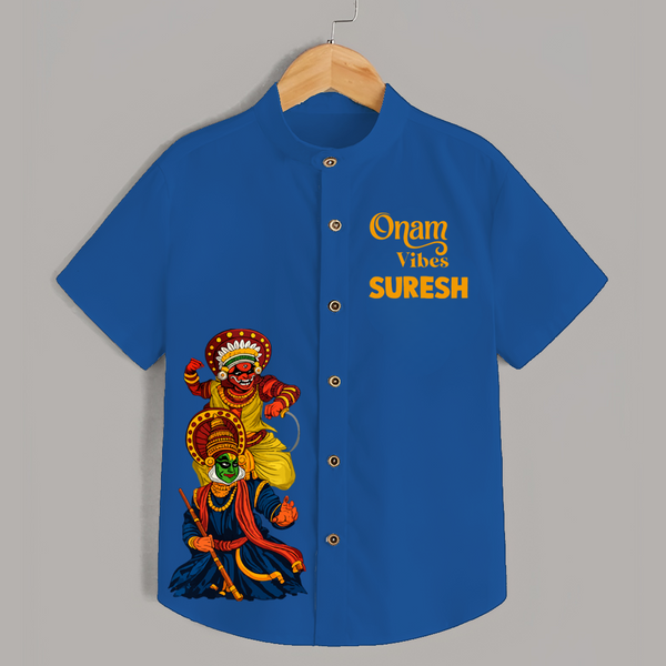 Kathakali & Theyyam Heritage Shirt - COBALT BLUE - 0 - 6 Months Old (Chest 23")
