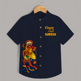 Kathakali & Theyyam Heritage Shirt - NAVY BLUE - 0 - 6 Months Old (Chest 23")
