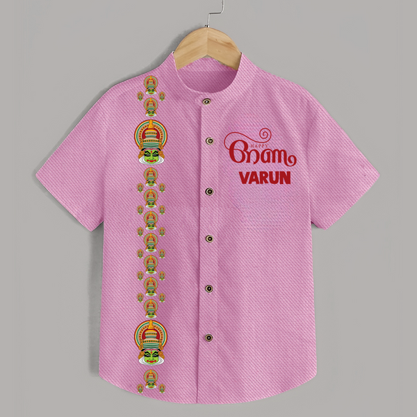 Kathakali Heritage Border Shirt - BABY PINK - 0 - 6 Months Old (Chest 23")