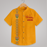 Kathakali Heritage Border Shirt - CHROME YELLOW - 0 - 6 Months Old (Chest 23")