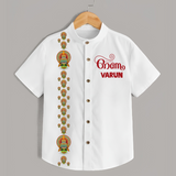 Kathakali Heritage Border Shirt - WHITE - 0 - 6 Months Old (Chest 23")