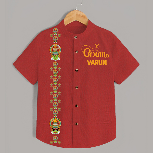 Kathakali Heritage Border Shirt - RED - 0 - 6 Months Old (Chest 23")