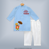 Mahabali Royal  Kurta - BABY BLUE - 3 - 6 Months Old (Chest 24", Kurta Length 14'', Waist 19", Pant Length 14")