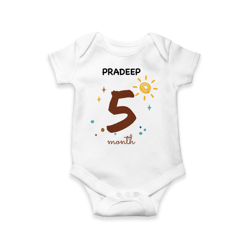 Fifth Month Birthday Printed Baby Onesies