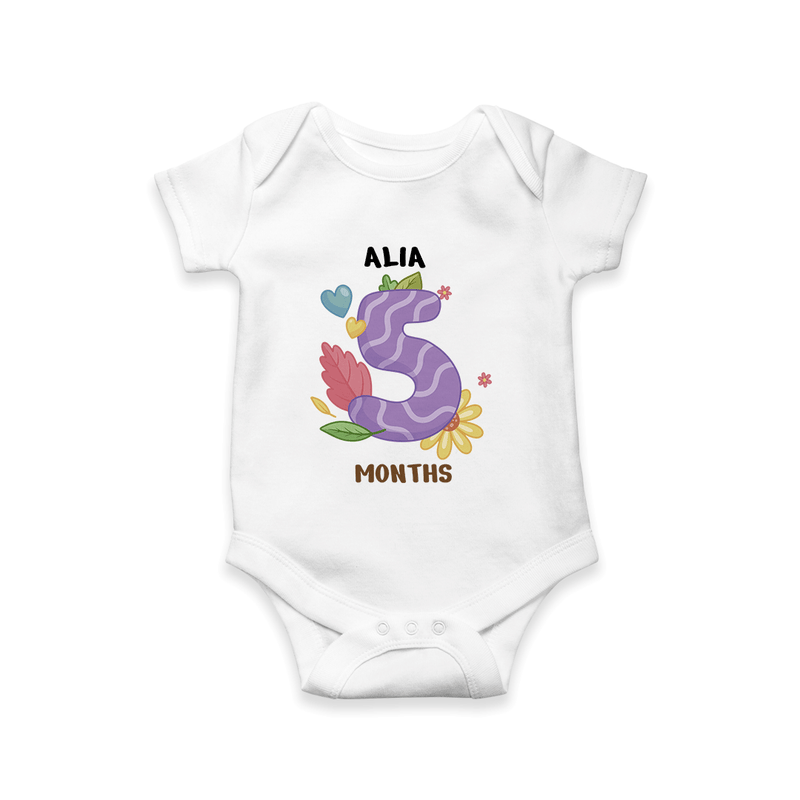 5th Month Birthday Printed Baby Onesies - Cute Designs for Every Month