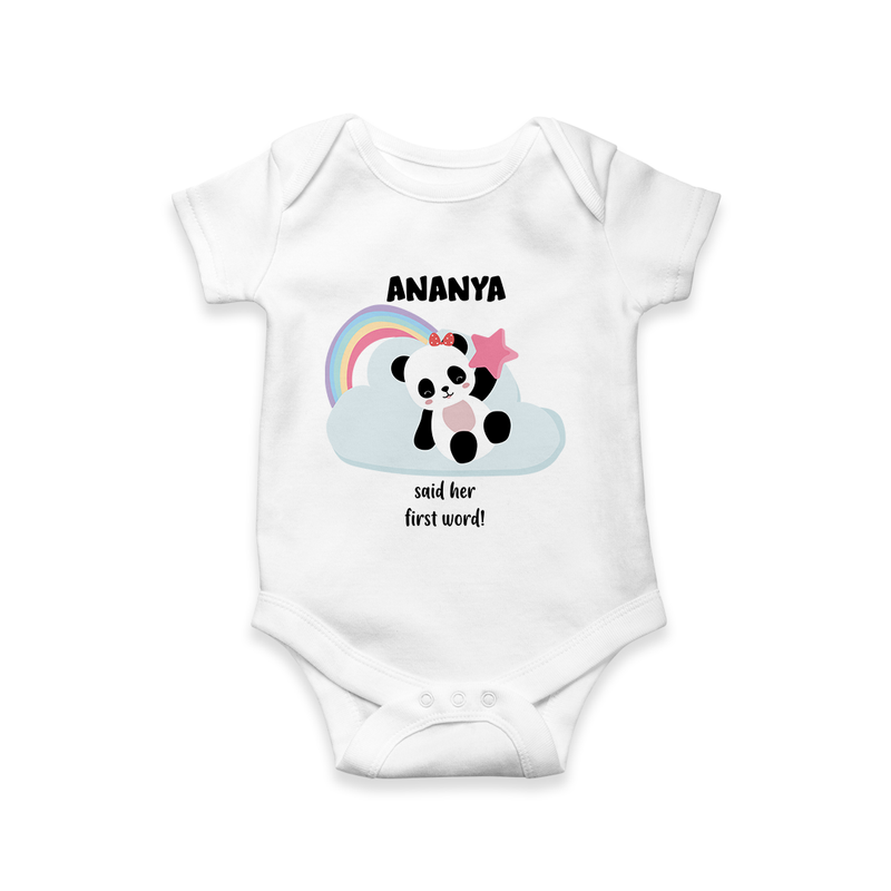 First Words Baby Personlaised Printed Onesie | Celebrate Your Baby's First Words