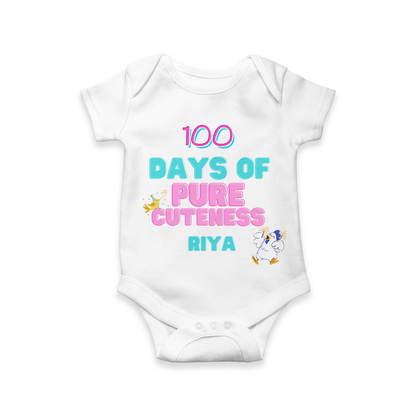 100 Days Old Onesie - Celebrate Your Little One's Special Milestone - Personalised Baby Romper With Name