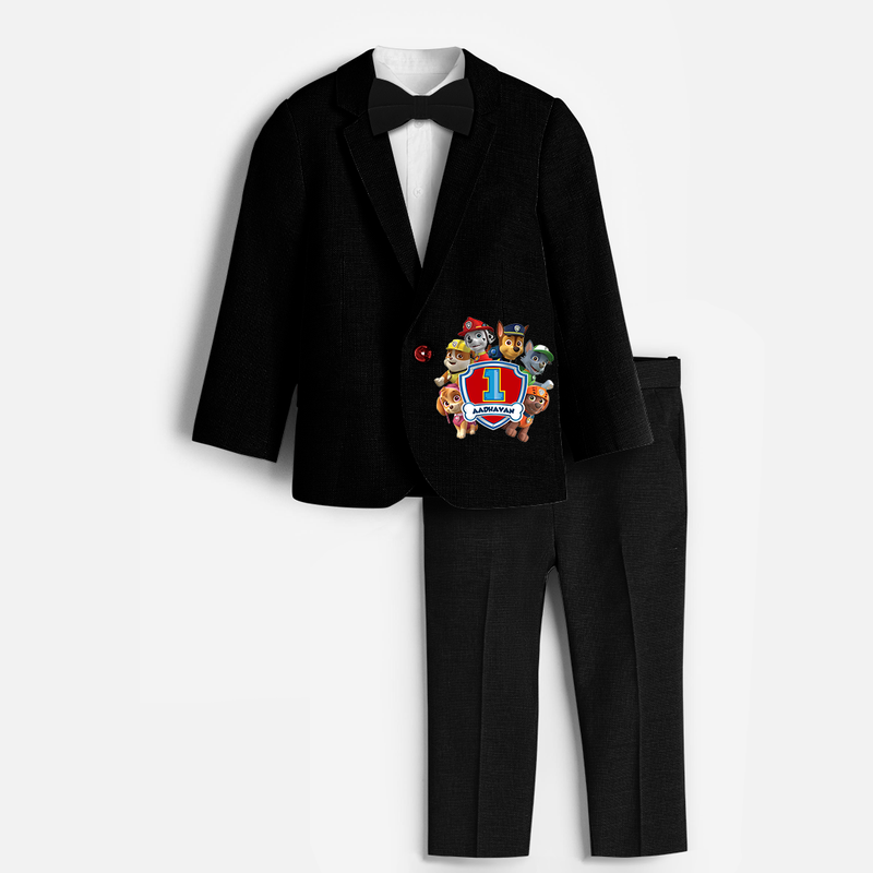 Paw Patrol Themed First Year Knitted Birthday Blazer - BLACK - 1 Year Old (Blazer - Chest 23"/Pant Length 17"/Pant Waist 21")