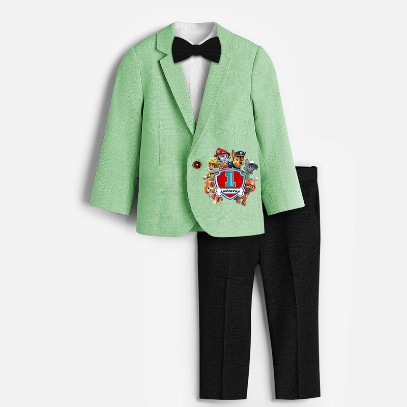 Paw Patrol Themed First Year Knitted Birthday Blazer - MINT GREEN - 1 Year Old (Blazer - Chest 23"/Pant Length 17"/Pant Waist 21")