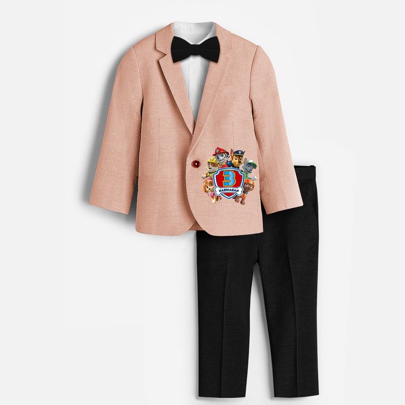 Paw Patrol Themed Third Year Knitted Birthday Blazer - PEACH - 1 Year Old (Blazer - Chest 23"/Pant Length 17"/Pant Waist 21")