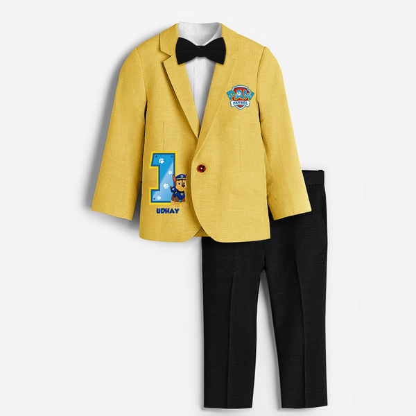 First Year Paw Patrol Birthday Blazer Suit - PASTEL YELLOW - 1 Year Old (Blazer - Chest 23"/Pant Length 17"/Pant Waist 21")