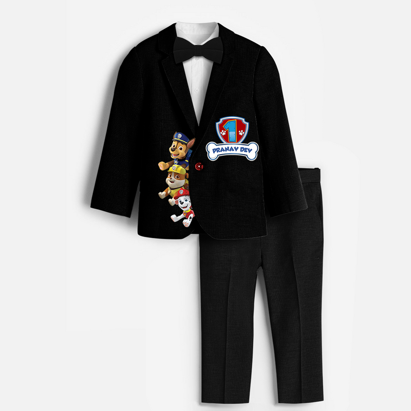 Paw Patrol Themed First Year Birthday Suit and Pant - BLACK - 1 Year Old (Blazer - Chest 23"/Pant Length 17"/Pant Waist 21")