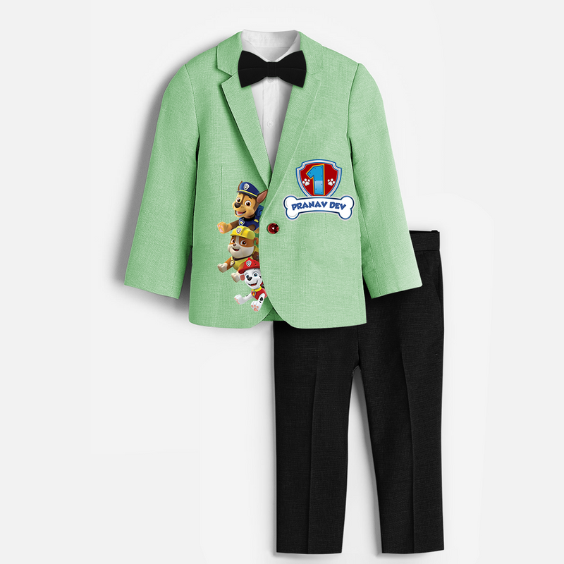 Paw Patrol Themed First Year Birthday Suit and Pant - MINT GREEN - 1 Year Old (Blazer - Chest 23"/Pant Length 17"/Pant Waist 21")