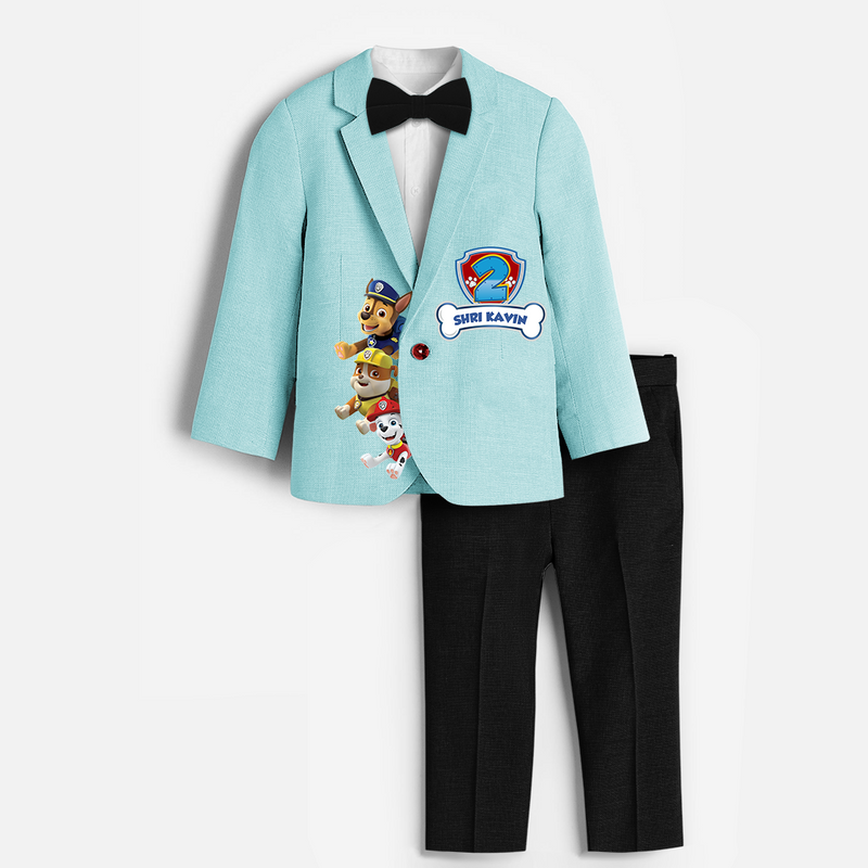 Paw Patrol Themed Second Year Birthday Suit and Pant - ARCTIC BLUE - 1 Year Old (Blazer - Chest 23"/Pant Length 17"/Pant Waist 21")