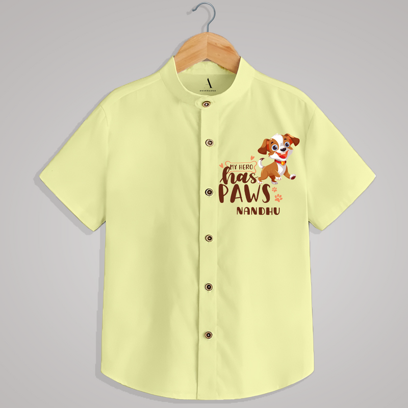 "MY HERO HAS PAWS" - Quirky Casual shirt with customised name