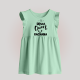 Drama Queen Personalized Baby Frock - MINT GREEN - 0 - 3 Months Old (Chest 17")